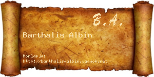Barthalis Albin névjegykártya